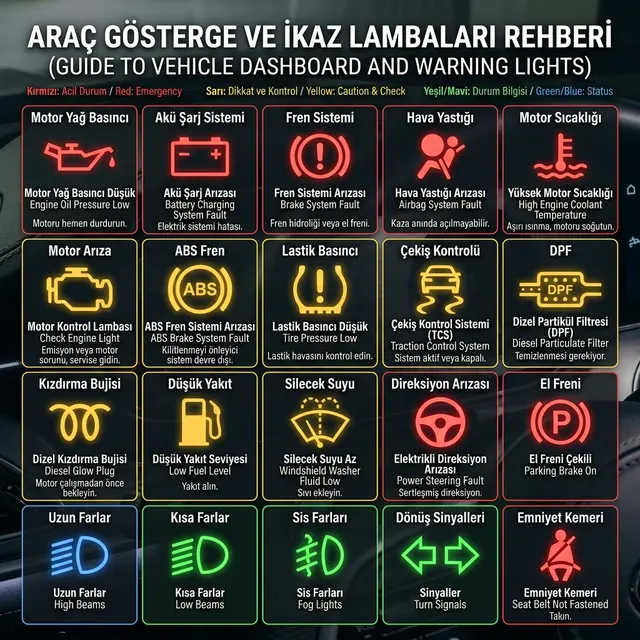 Fiat gösterge paneli arıza lambaları ve anlamları