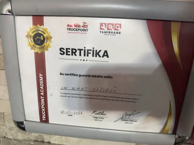 Nihat Böğürcü DQ200 şanzıman bakım ve onarım eğitimi sertifikası, 2024