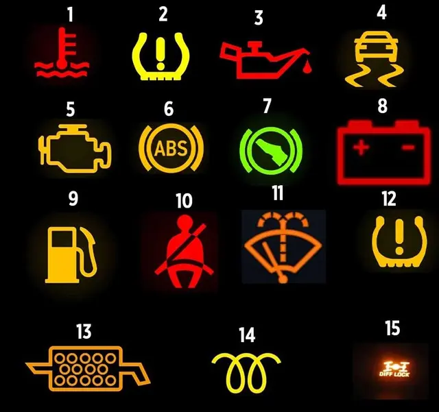 Škoda gösterge paneli ikaz ve arıza lambaları
