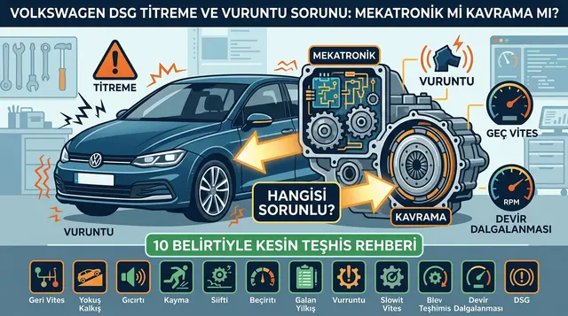 Volkswagen DSG kalkışta titreme ve vuruntu arızası tespiti